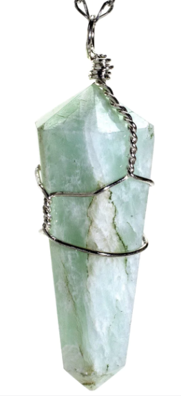 Amazonite Point Healing Stone Pendant Necklace