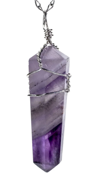 Amethyst Point Healing Crystal Pendant Necklace