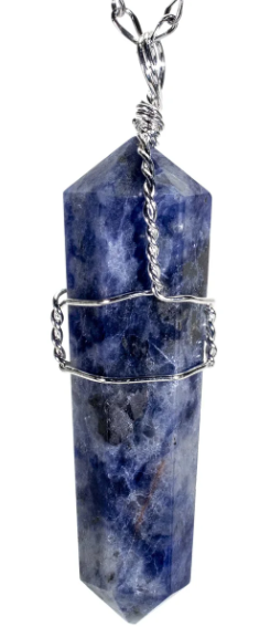 Sodalite Point Healing Stone Pendant Necklace