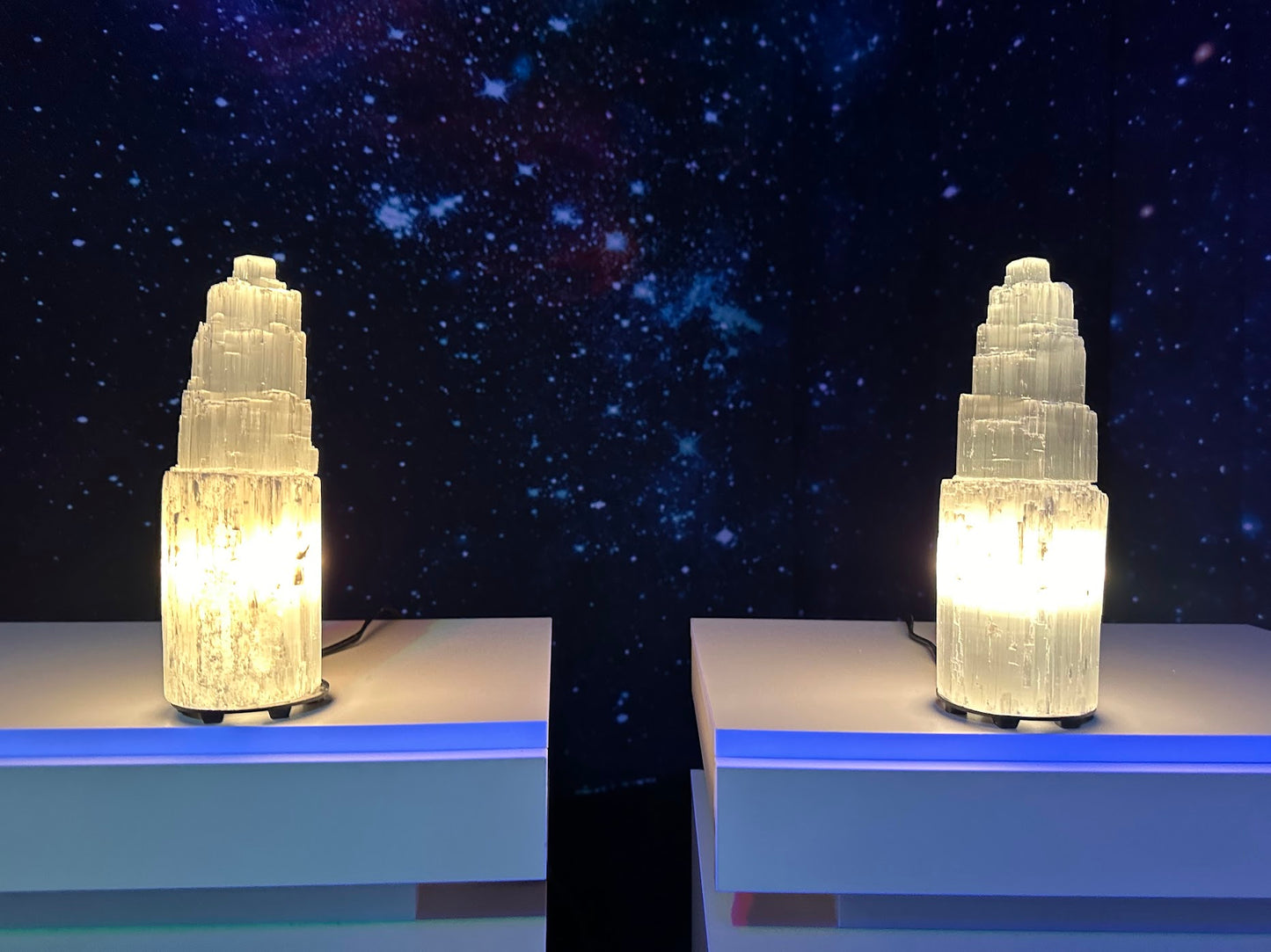 Rose Quartz and Slenite Lamp Package SAVE 30%