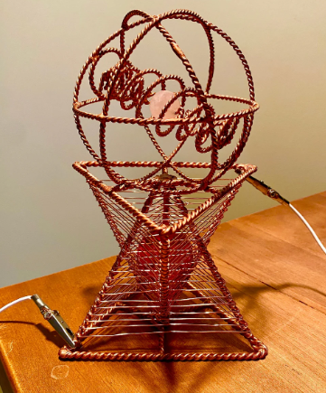 Tetra Coil - Scalar Broadcasting Dock with Omni Wave 8 in crystal sphere on top