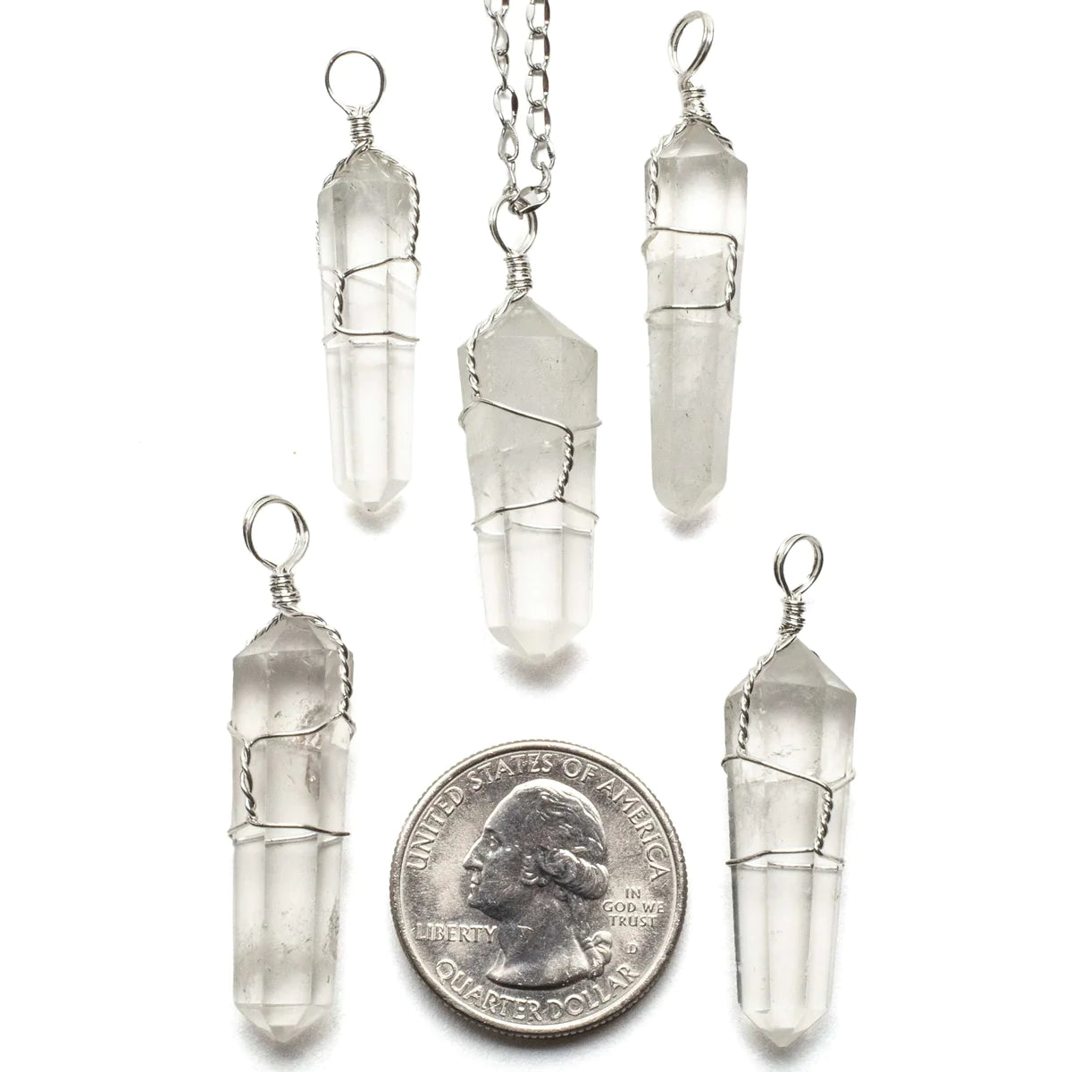 Quartz Point Healing Stone Pendant Necklace - USA Med Bed