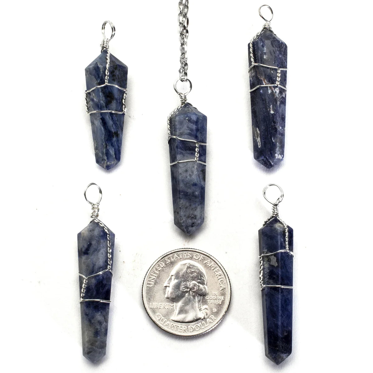 Sodalite Point Healing Stone Pendant Necklace