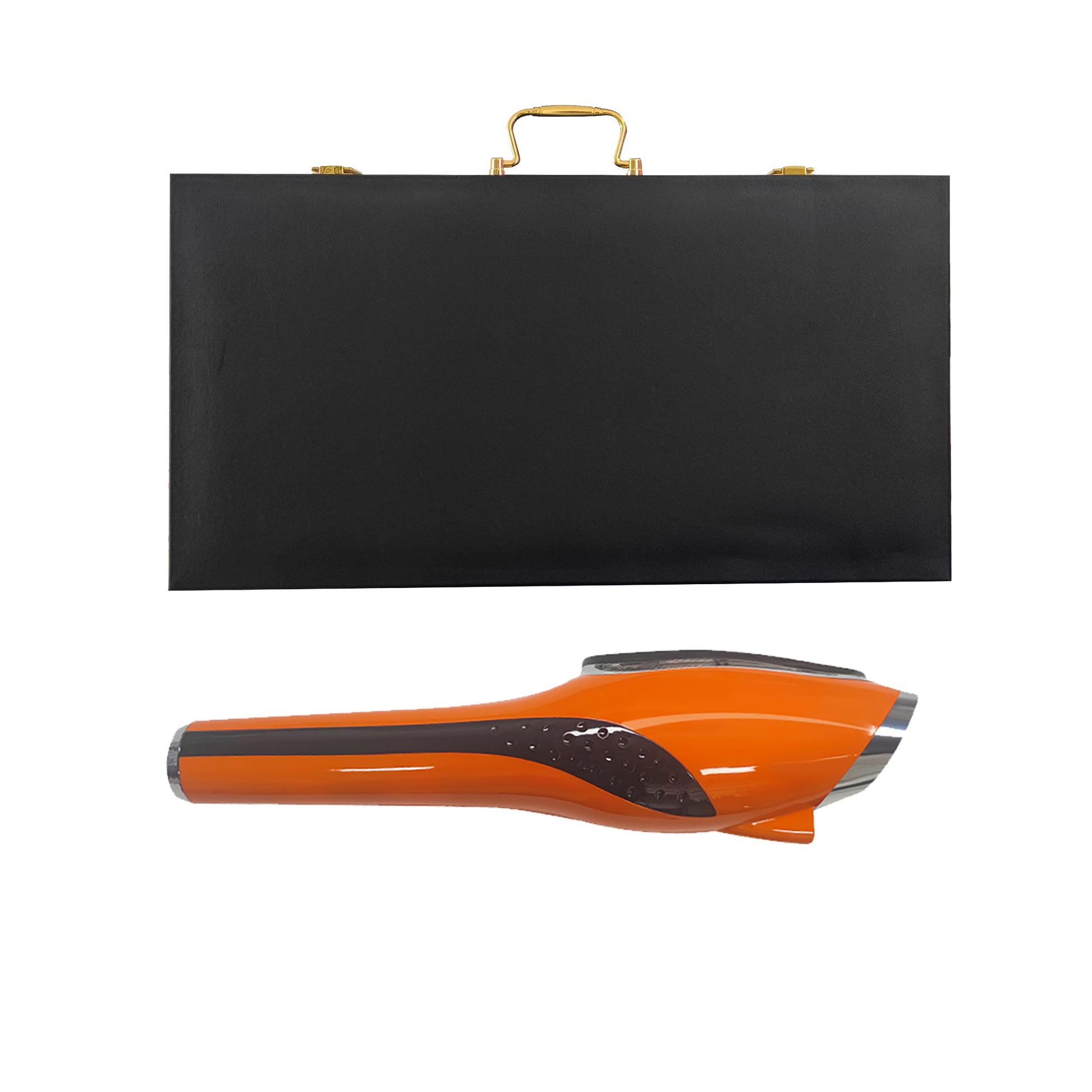 ORange Terahertz Wand with Black Carrying Case on White Background