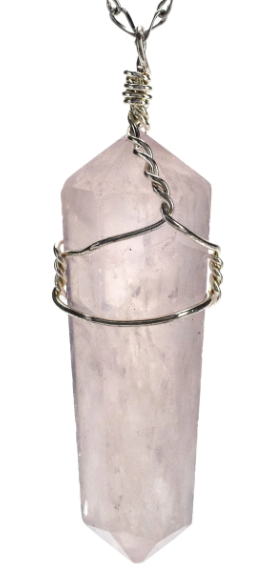 Rose Quartz Point Healing Stone Pendant Necklace