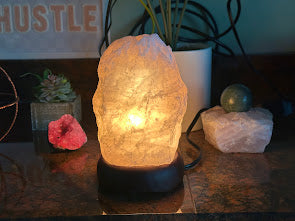 Rose Quartz and Slenite Lamp Package SAVE 30%