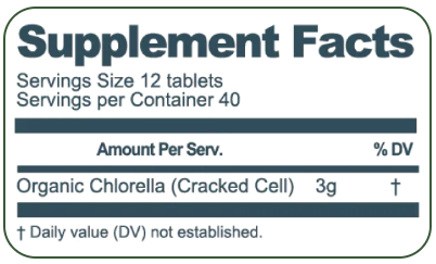 Cracked Cell Chlorella Tablets, Organic 480ct (250mg)