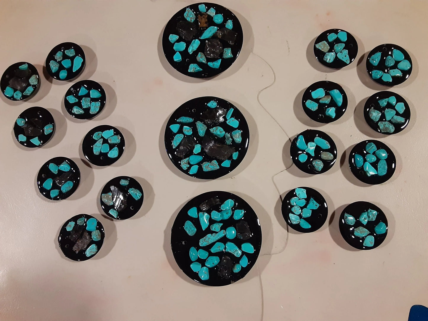 Sole Support Pendant + Turquoise + Shungite Stones Size Large - USA Med Bed